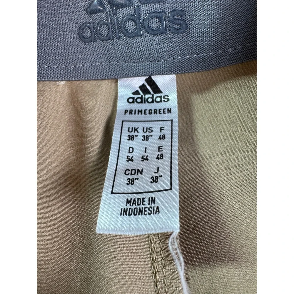 Adidas Primegreen Mens Golf Shorts Tan Khaki Flat Front GU0439‎ Size 38